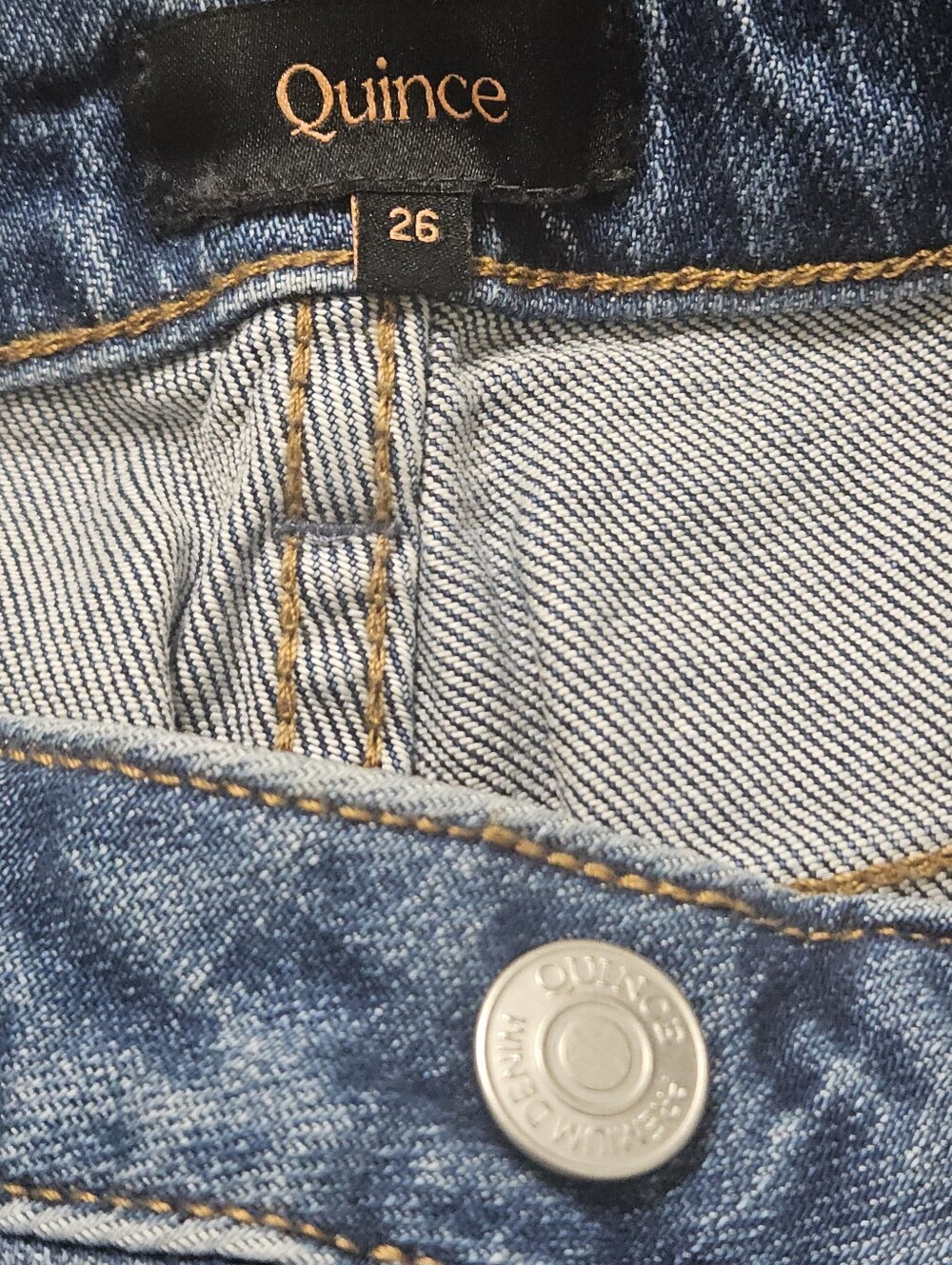 QUINCE BELLA STRETCH RELAXED STRAIGHT JEANS ATLANTIC BLUE 26 - Picture 12 of 15